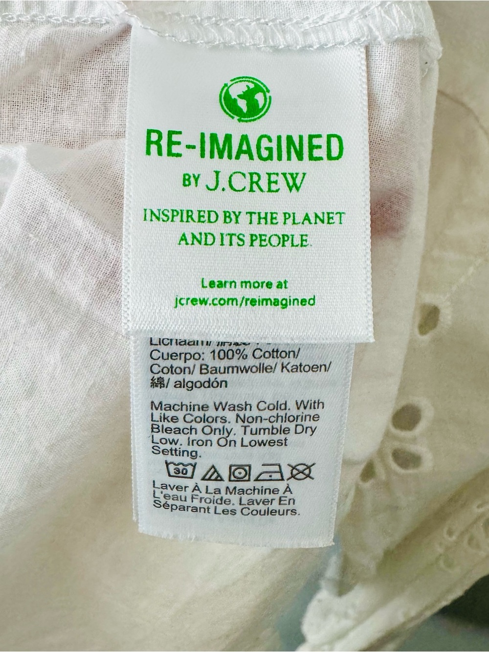 J. Crew White Eyelet Peasant Blouse - Picture 6 of 7